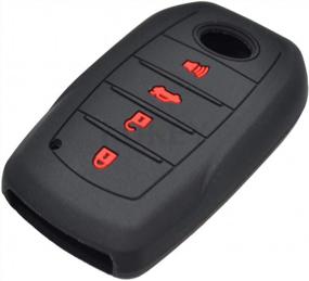 img 1 attached to Силиконовый чехол для автомобильного ключа с 4 кнопками, дистанционный брелок, чехол для Toyota Fortuner Rav4 Highlander Land Cruiser 2015-2019, защитная куртка с рукавом в виде ракушки