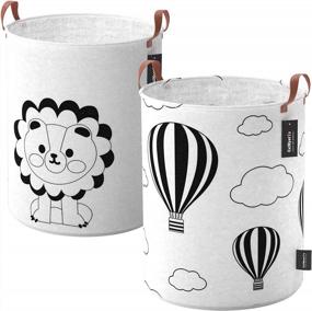 img 4 attached to XL Large Laundry Hamper - Sturdy & Collapsible For Extra Loads Of Dirty Clothes, Towels & Cloths - Portable Waterproof Basket For Kids, Nursery, Girls & Baby (2 Pack)