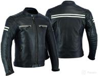 🏍️ ultimate protection: men's motorcycle leather jacket with armor - mbj-3027a logo