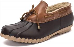 img 4 attached to Stay Dry And Stylish With DKSUKO'S Waterproof Loafer Duck Shoes For Women