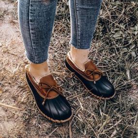 img 3 attached to Stay Dry And Stylish With DKSUKO'S Waterproof Loafer Duck Shoes For Women
