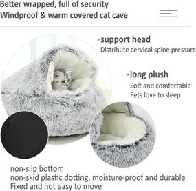 img 1 attached to 🐱 Cozy Cat Cave, Marshmallow Cat Bed, Stress-Relieving Calming Bed for Cats, Small Donut Bed for Fluffy Indoor Cats - Washable