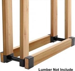 img 3 attached to Adjustable Firewood Log Rack Bracket Kit - Indoor/Outdoor Wood Storage Holder For Any Length Fireplace