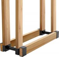 adjustable firewood log rack bracket kit - indoor/outdoor wood storage holder for any length fireplace logo