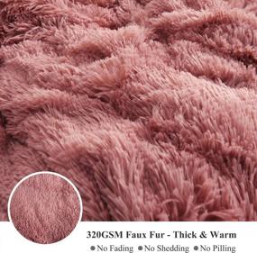 img 2 attached to Indulge In Luxury With XeGe Plush Shaggy Crystal Velvet Duvet Cover Set - Queen Size Old Pink With Faux Fur Comforter Cover And Pillowcases!