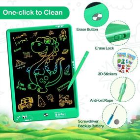 img 1 attached to 10 Inch LCD Writing Tablet: Perfect Gift For Boys & Girls Ages 3-12 - Erasable Magic Learning Doodle Board Activity Toy!