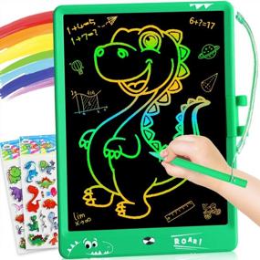 img 4 attached to 10-дюймовый ЖК-планшет для письма: идеальный подарок для мальчиков и девочек в возрасте от 3 до 12 лет - стираемая волшебная обучающая игрушка для рисования!