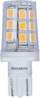 прозрачная светодиодная лампочка mini t3 без регулировки яркости с клиновидным цоколем, эквивалент 15 вт, 2700k, 2 шт. в упаковке от bulbrite логотип