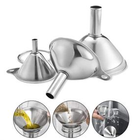 img 3 attached to Efficient Metal Kitchen Funnel Set For Easy Transfer Of Liquids, Spices, And Dry Ingredients In Bottles - Dishwasher Safe