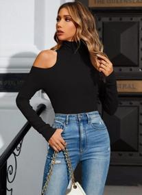 img 2 attached to Slim Fit And Stretchy Tank Tops For Women - Sleeveless & Long Sleeve, Mock Turtleneck