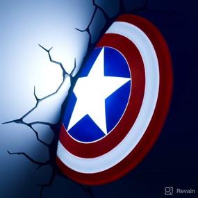 img 2 attached to 🛡️ Marvel Avengers Captain America 3D Deco Light в красном, белом и синем - 3DLightFX