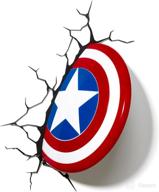 🛡️ marvel avengers captain america 3d deco light в красном, белом и синем - 3dlightfx логотип