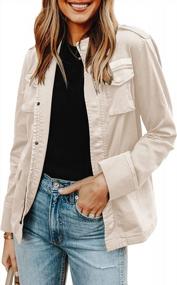 img 4 attached to Valphsio Women'S Military Utility Jacket: Lightweight Zip Up Snap Button Stand Collar Anorak Coat