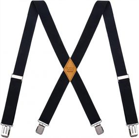 img 4 attached to Heavy Duty X Back Suspenders For Men With 4 Strong Clips - YJDS