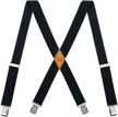 heavy duty x back suspenders for men with 4 strong clips - yjds logo