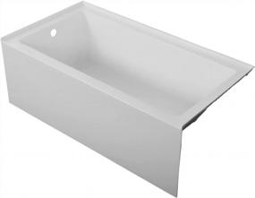 img 3 attached to Акриловая ванна-альков 60 x 30 дюймов с плиточным фланцем, нижним кронштейном и левым сливом белого цвета