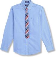 izod white boys' sleeve dress shirt: a stylish addition to tops, tees & shirts collection logo