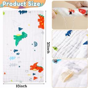 img 3 attached to 👶 Soft and Absorbent 10 Pack Muslin Baby Burp Cloths – Ideal for Newborns & Baby Showers with 10 Stylish Designs