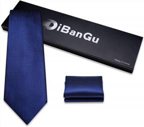 img 3 attached to DiBanGu Men'S Woven Silk Necktie And Pocket Square Set - Solid Color Tie With Handkerchief For Formal Events