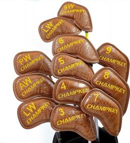 img 4 attached to Protect Your Golf Irons In Style With Champkey Crocodile Pattern Head Cover Set - 12Pcs Pack For All Major Golf Brands!