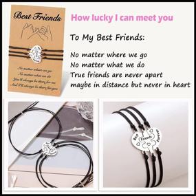 img 1 attached to Personalized Tarsus Friendship Bracelets With Heart Charm- Perfect Gift For Best Friends And Sisters - Set Of 2 Or 3 - Ideal For Women And Girls