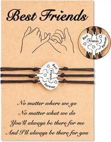 img 4 attached to Personalized Tarsus Friendship Bracelets With Heart Charm- Perfect Gift For Best Friends And Sisters - Set Of 2 Or 3 - Ideal For Women And Girls