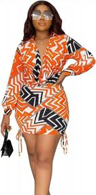 img 4 attached to 👗 Stylish Women's Bohemian V Neck African Printed Ethnic Style Summer Bodycon Shift Dress