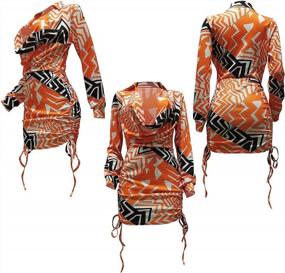 img 1 attached to 👗 Stylish Women's Bohemian V Neck African Printed Ethnic Style Summer Bodycon Shift Dress