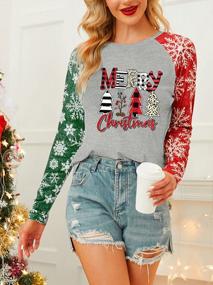 img 3 attached to Anbech Griswold Family Christmas Shirt Women Merry Xmas Raglan Sleeve Baseball Splicing Tops