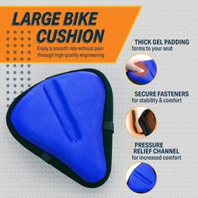 img 3 attached to Padded Gel Bike Seat Cover - Bikeroo Cushion For Peloton & Exercise: Adjustable For Men & Women'S Comfort On Stationary, Mountain & Road Bicycle Seats