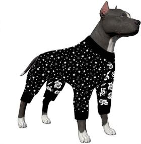 img 4 attached to 🐶 Pitbull Dog Clothes by LovinPet - Skinny Fit, Lightweight Pullover Pajamas, Full Coverage Outer Space Astronaut Print, Ideal for Large Dogs