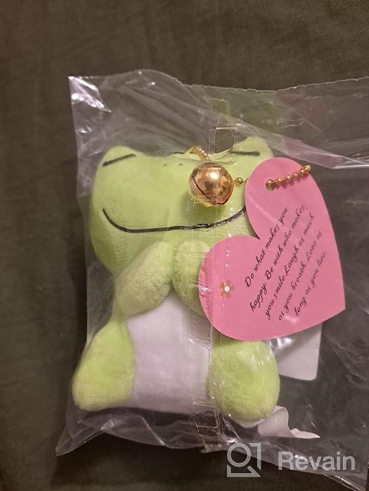 img 1 attached to Green Stuffed Frog Keychain Plush Animal Pendant: Ruzucoda Ornaments To Bring Good Fortune review by Julio Fernandez
