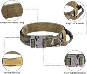 img 3 attached to Tactical Dog Collar: Adjustable, Premium Nylon Collar with Handle & Reinforced Metal Buckle for Small, Medium & Large Dogs - Soft Cotton Pad, Ideal for Military Training