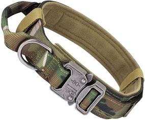 img 4 attached to Tactical Dog Collar: Adjustable, Premium Nylon Collar with Handle & Reinforced Metal Buckle for Small, Medium & Large Dogs - Soft Cotton Pad, Ideal for Military Training