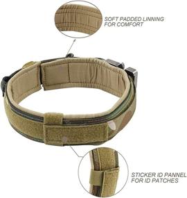 img 1 attached to Tactical Dog Collar: Adjustable, Premium Nylon Collar with Handle & Reinforced Metal Buckle for Small, Medium & Large Dogs - Soft Cotton Pad, Ideal for Military Training