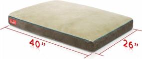 img 2 attached to Plush Orthopedic Dog Bed For Comfortable Rest - Brindle Shredded Memory Foam With Removable Washable Cover In Khaki, 40 X 26 Inches