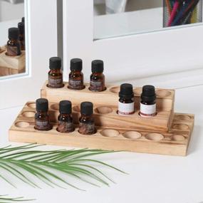 img 1 attached to Organize Your Essential Oils With LIANTRAL 3-Tier Rustic Burnt Wood Storage Rack