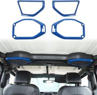 enhance your jeep jl jt audio experience with voodonala speaker audio trim top & a pillar trim for 2018-2022 jeep wrangler jl jlu gladiator jt, abs blue 4pcs logo
