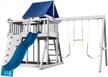 congo monkey playsystem #1 with swing beam - white and sand low maintenance play set - made in the usa - polymer coated playset logo