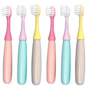 img 4 attached to 🍄 Mushroom Bristle Toddler Toothbrush: Ideal for Ages 1-3 Years