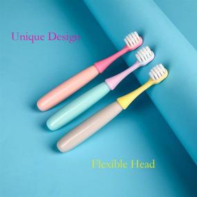 img 3 attached to 🍄 Mushroom Bristle Toddler Toothbrush: Ideal for Ages 1-3 Years