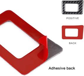 img 1 attached to 🚗 MICOOS Car Carbon Fiber Sticker - Hazard Light Sticker Warning Frame Caps Trim Inner Decoration Accessories for Honda Civic 10th Gen 2016-2020 (Black)