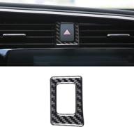 🚗 micoos car carbon fiber sticker - hazard light sticker warning frame caps trim inner decoration accessories for honda civic 10th gen 2016-2020 (black) логотип