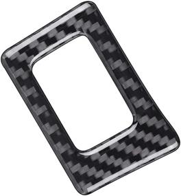 img 2 attached to 🚗 MICOOS Car Carbon Fiber Sticker - Hazard Light Sticker Warning Frame Caps Trim Inner Decoration Accessories for Honda Civic 10th Gen 2016-2020 (Black)