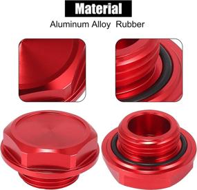 img 1 attached to High-Quality Red Aluminum Alloy Engine Oil Filler Cap Plug Cover for Toyota TRD Highlander RAV4 Yaris Camry Corolla Tacoma Land Cruiser