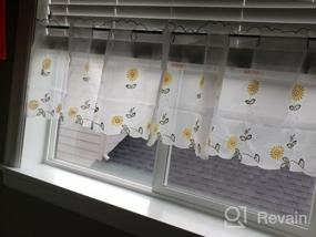 img 7 attached to 🌼 ZHH Handmade Daisy Valances: Embroidered Pastoral Style Cafe Curtain with Floral Kitchen Design - Yellow, 1 Panel (70" W x 17" H)