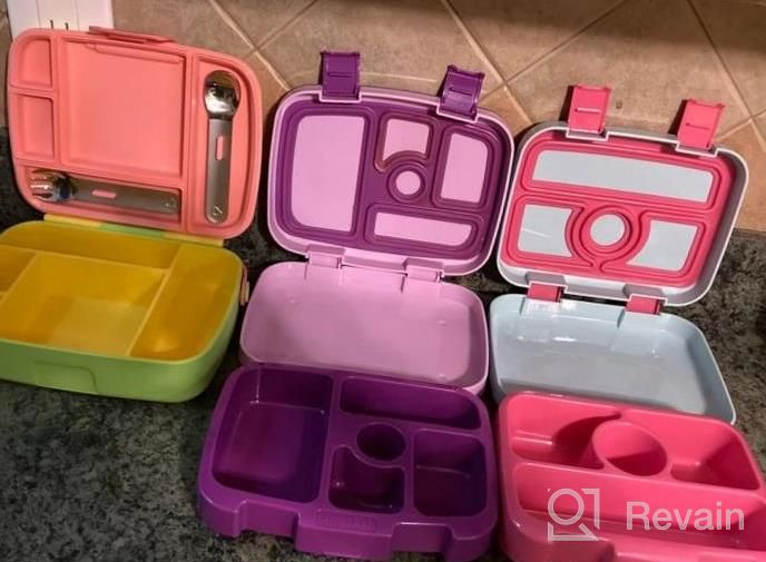 img 1 attached to Bento Lunch Box Kids Toddlers: Leakproof Lunch Containers For Boys & Girls With 4 Compartments - School, Daycare, Pre-School, Snack Container With Lid Utensil, BPA-Free Boxes, Age 3+, Pink Unicorn review by Mia Parks