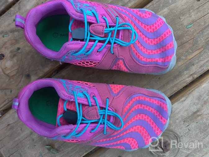 img 1 attached to SAGUARO Girls' Barefoot Walking Sneakers: Comfortable Athletic Shoes review by Monica Mortensen