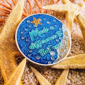 img 2 attached to Inspirational Starfish Story Recovery Gift Token: AA Triplate Sobriety Chip - Making A Difference!