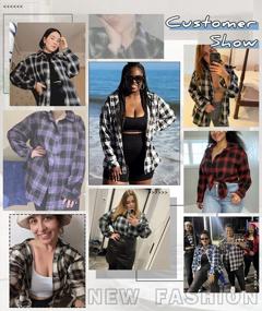 img 2 attached to Plus Size Plaid Flannel Shirt For Women: Casual Loose-Fit Long Sleeve Button-Down Blouse In Sizes L-5X By LALAGEN